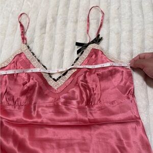 Pink Lace Trim Camisole Top